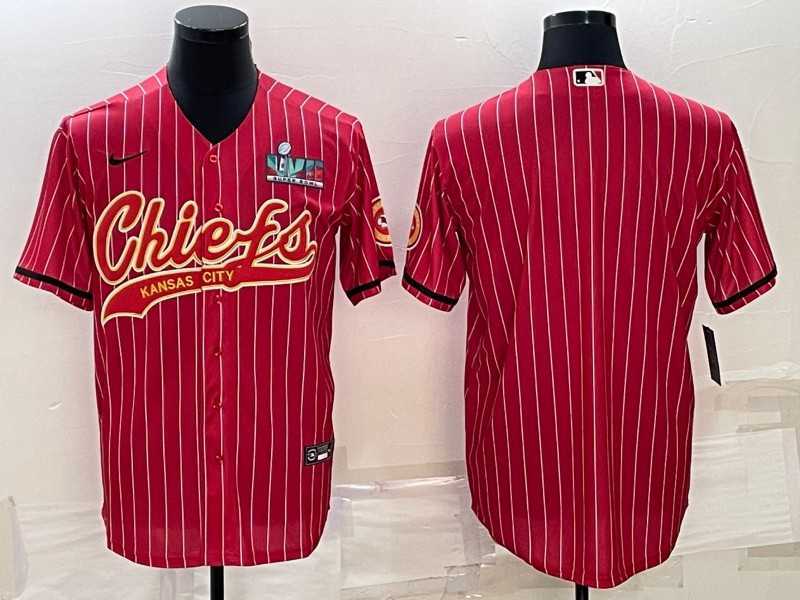 Mens Kansas City Chiefs Blank Red With Super Bowl LVII Patch Cool Base Stitched Baseball Jersey->kansas city chiefs->NFL Jersey